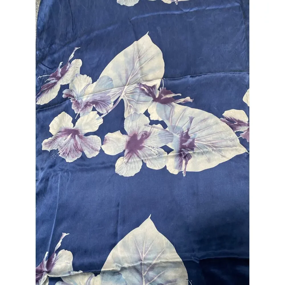 Vintage Y2K Victoria’s Secret 100% Silk Hibiscus Floral Shawl Wrap Scarf 68x42